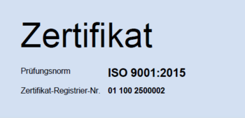Logo DIN EN ISO 9001:2015 Logo DIN EN ISO 9001:2015